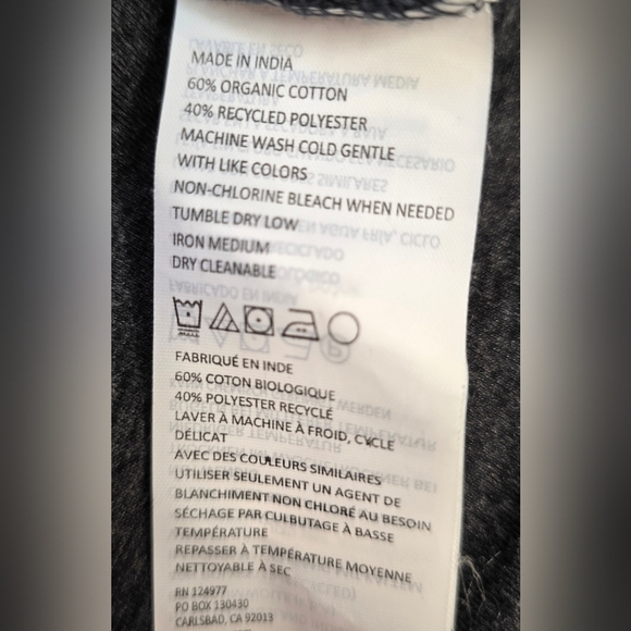 Prana Charcoal Midi Dress Xl Cotton Blend, All Seasons - Picture 12 of 12